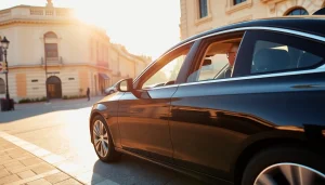 Luxury hire chauffeur Malta transporting clients in an elegant car, showcasing the beauty of Malta.