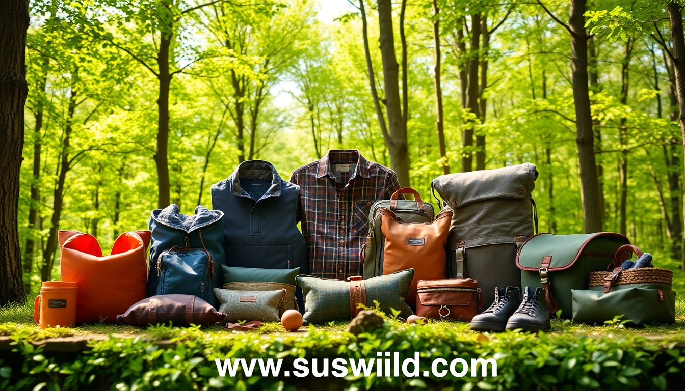 Showcasing sustainable outdoor products from www.sudswild.com against a lush forest backdrop.