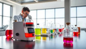Advanced Hydrogen Peroxide detection in a professional lab setting with a scientist analyzing samples.