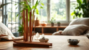 Incenses for cleansing in a serene and natural setting with beautiful details.