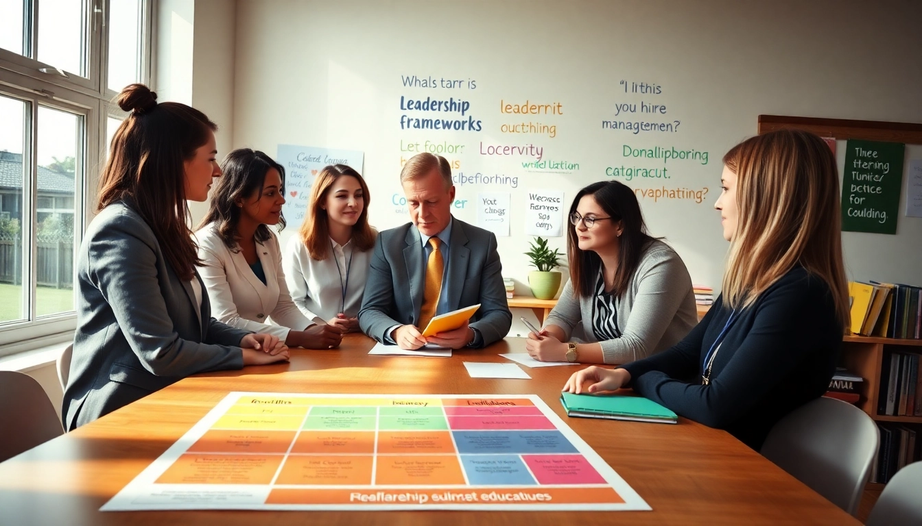 Engaged professionals discussing level 5 diploma in leadership and management for residential childcare answers in a vibrant classroom.