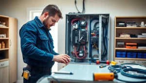 Installing an Electrical Panel Clearwater with efficient service in a modern home setting.