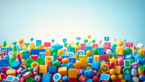Explore captivating icons representing technology and nature in vibrant colors.