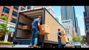 Hire affordable Cheap movers nyc efficiently packing up a truck in New York City.