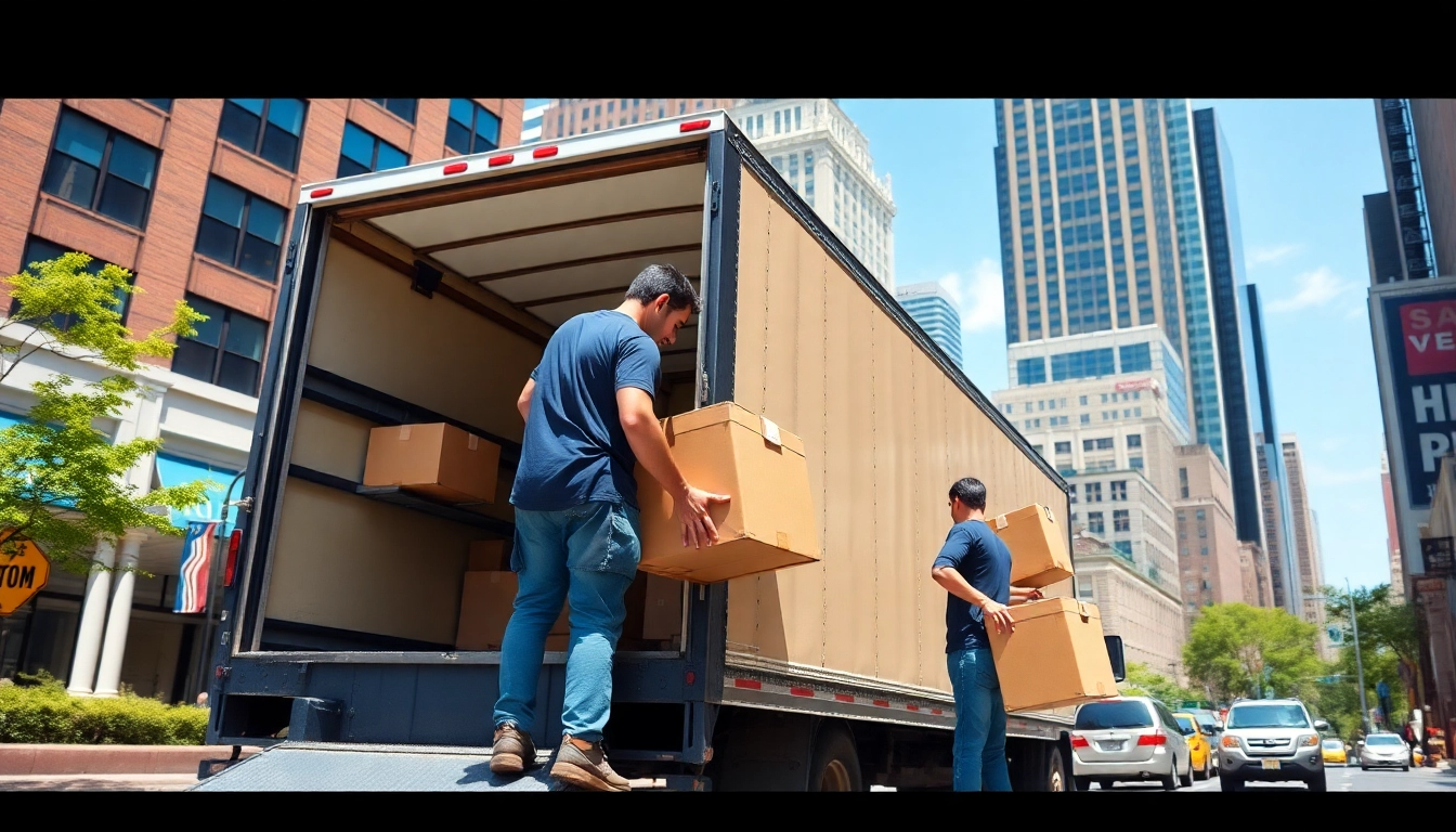 Hire affordable Cheap movers nyc efficiently packing up a truck in New York City.