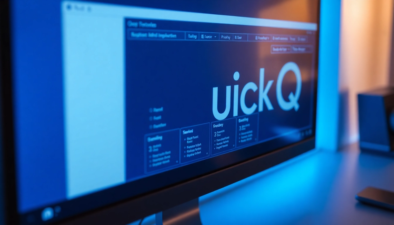 Engaging view of QuickQ software interface on desktop, highlighting quickq官网 features and user experience.