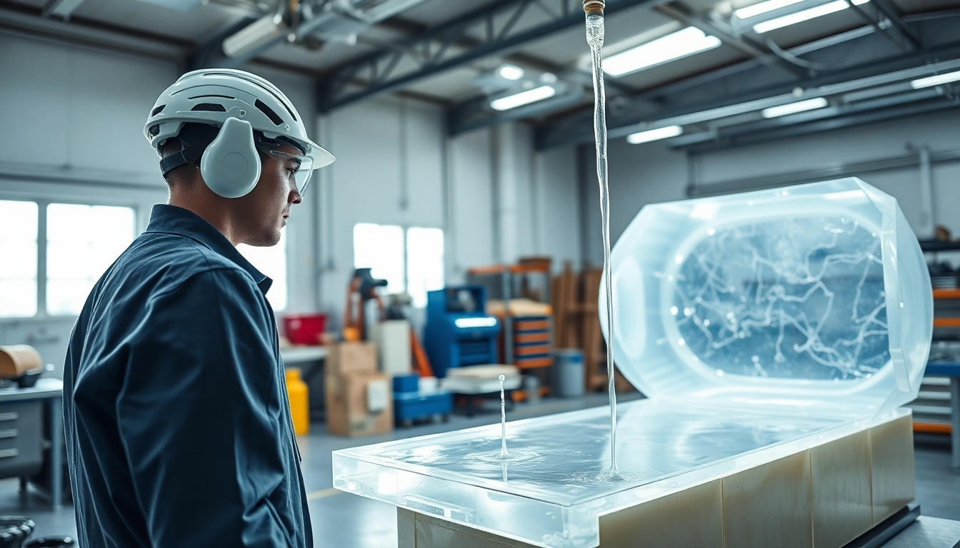 Infusion resins being applied in a professional composite manufacturing process.