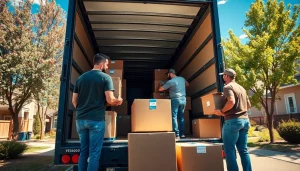 Efficient movers from bennettsmoving loading items into a truck in sunny Colorado Springs.