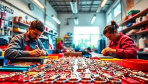 Design and create various keychain custom designs in a vibrant workshop setting.
