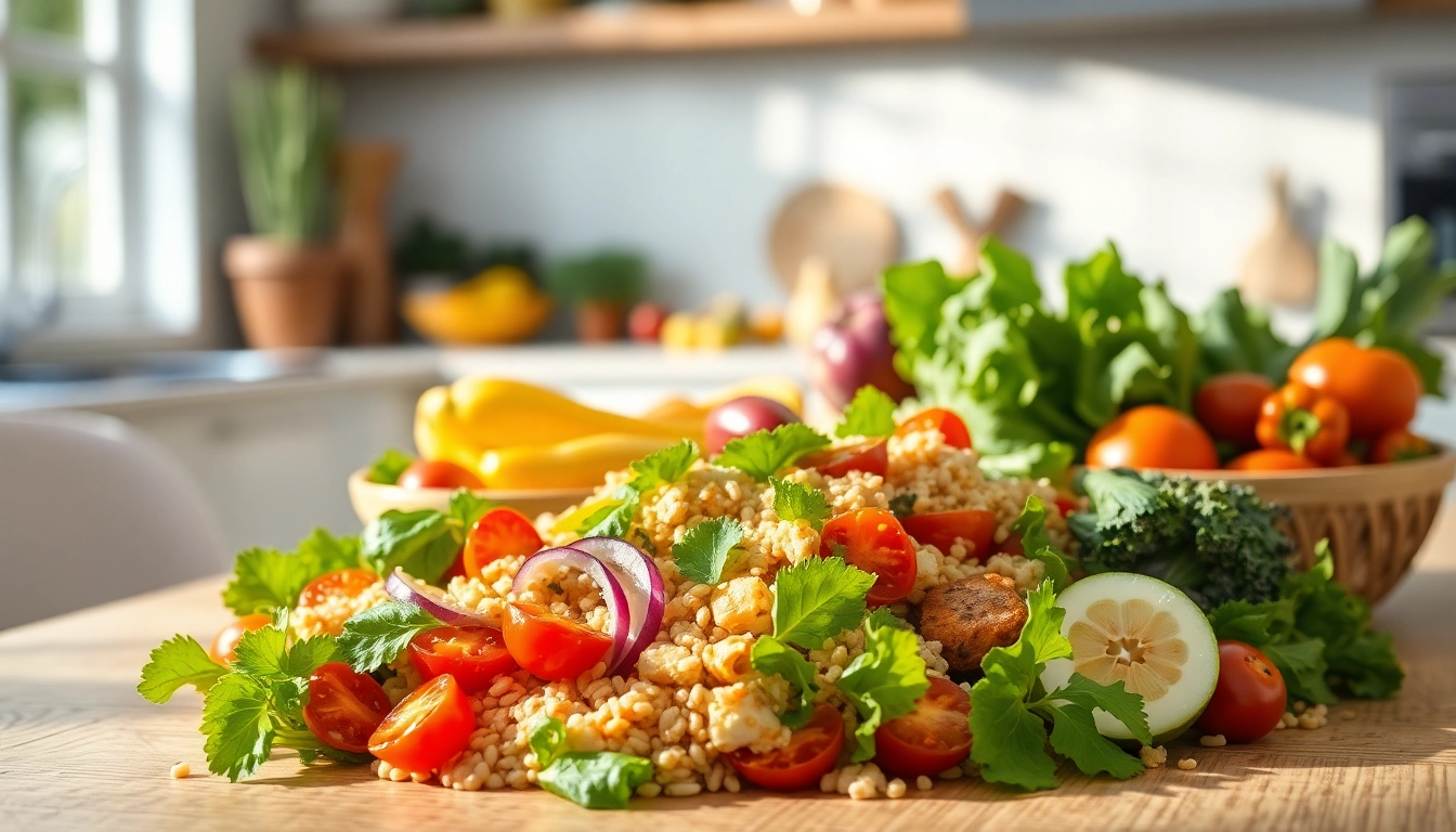Experience the best diet program with a vibrant healthy meal showcasing nutritious ingredients.