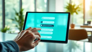 Engaging with a chatgpt chatbot interface on a modern device in a professional setting.