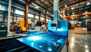 Laser cleaning machine demonstrating precision at work in an industrial environment.