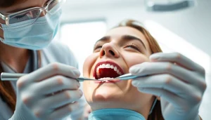 Promoting hygiene through a professional dental examination, showcasing cleanliness.