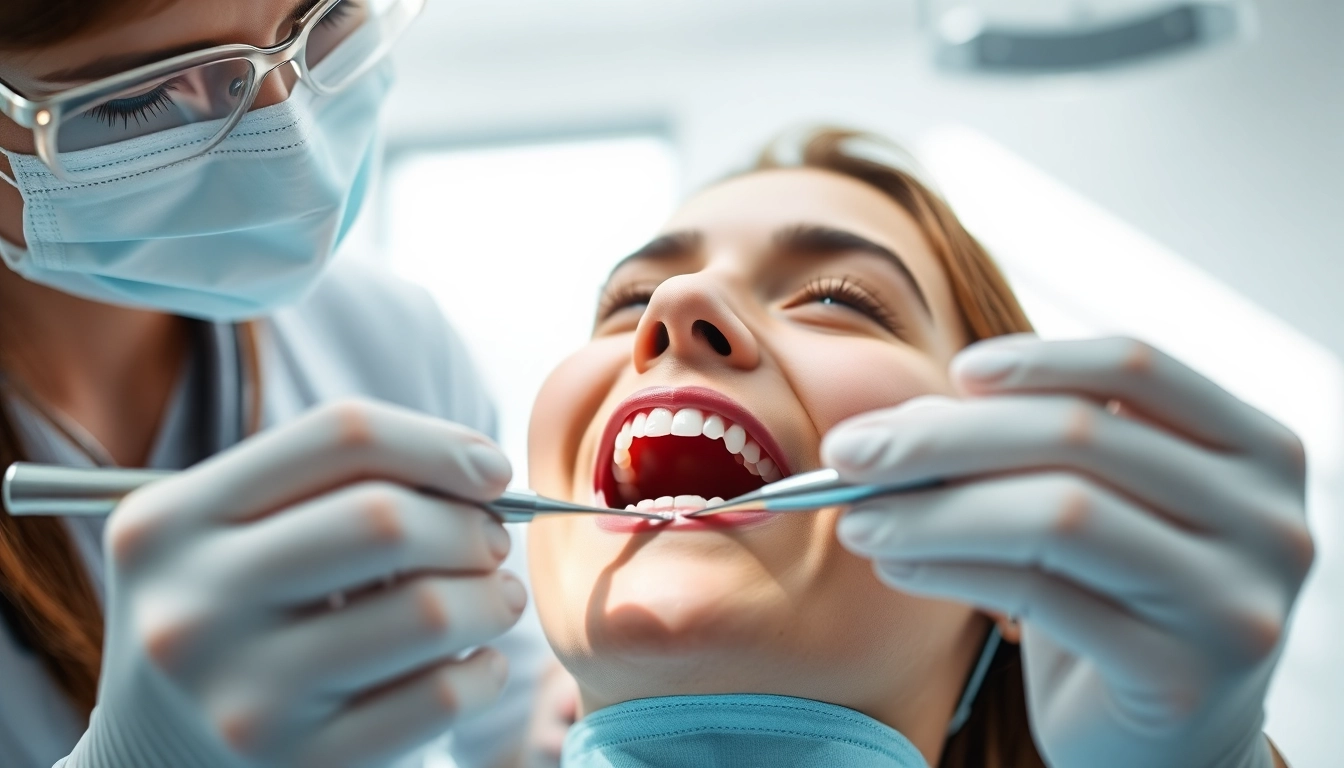 Promoting hygiene through a professional dental examination, showcasing cleanliness.
