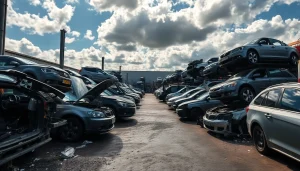 Auto złom Śląsk - pokazujący proces złomowania samochodów w nowoczesnym złomowisku.