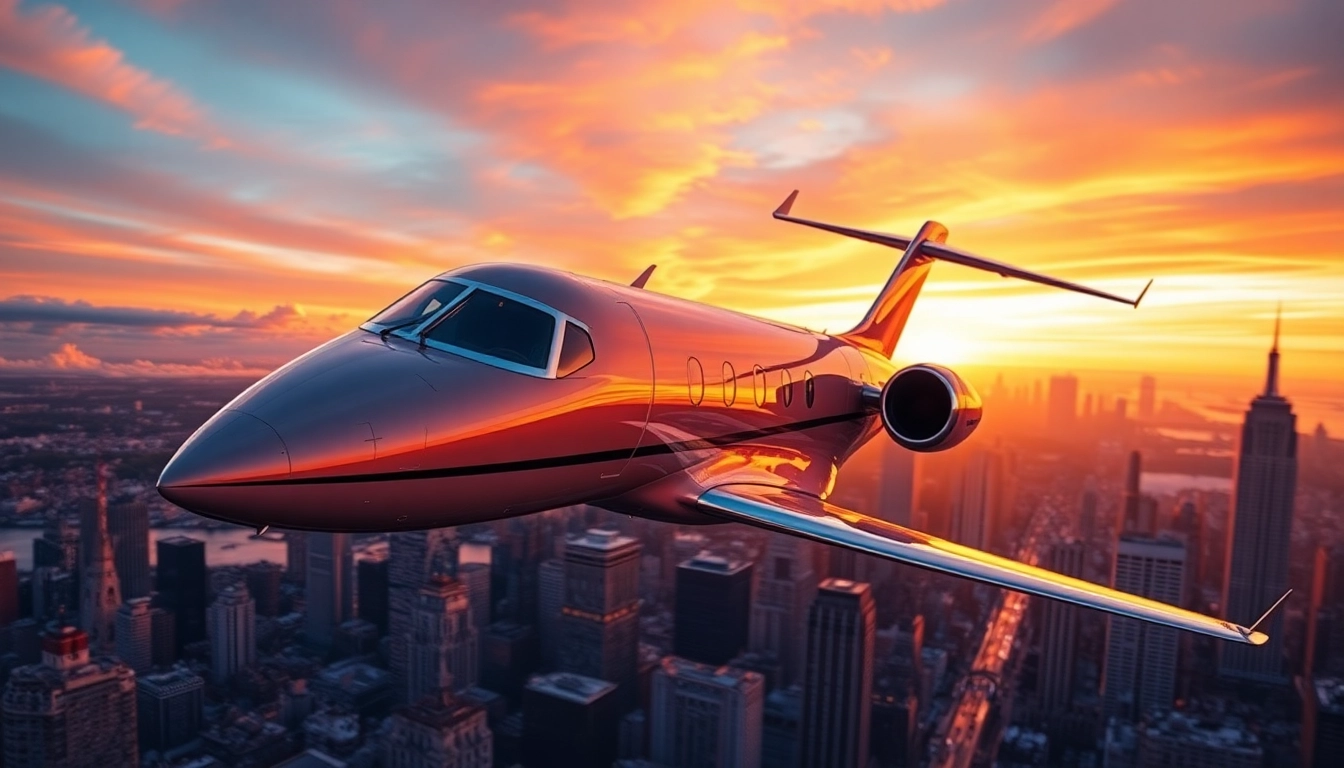 Experience luxury with a private jet charter NYC flying over iconic NYC landmarks.
