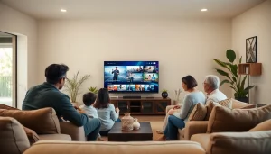 Regardez un abonnement iptv sur un smart TV dans une ambiance familiale et conviviale.