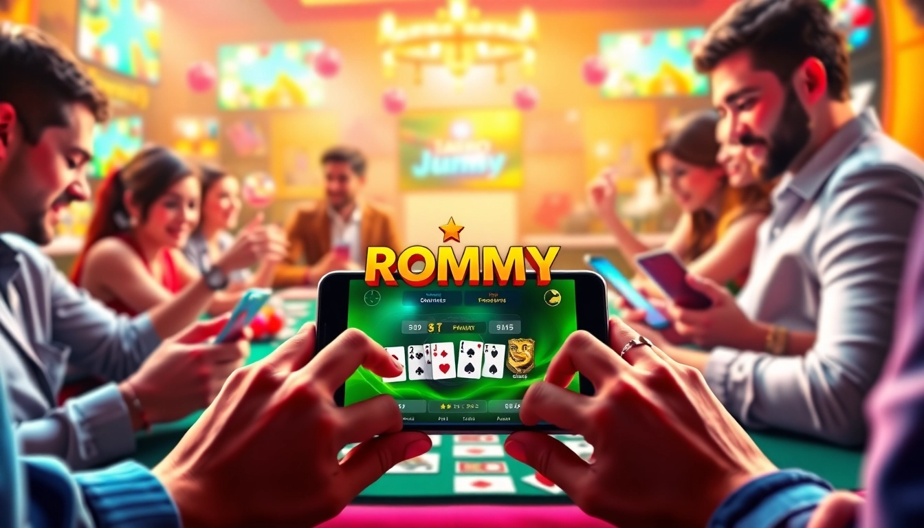 Experience Jaiho Rummy with friends as they play exciting card games in a vibrant virtual setting.