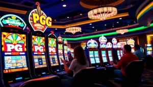 เล่น pgslot ในคาสิโนที่มีสีสันสดใสและบรรยากาศที่เต็มไปด้วยความสนุกสนาน