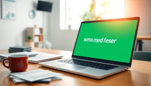 Use the free pdf combiner to merge documents effortlessly on a sleek laptop in a modern workspace.