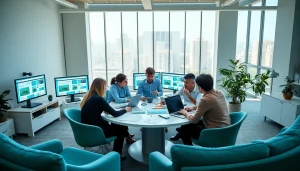 Design team creating impactful kc website design concepts in a collaborative workspace.