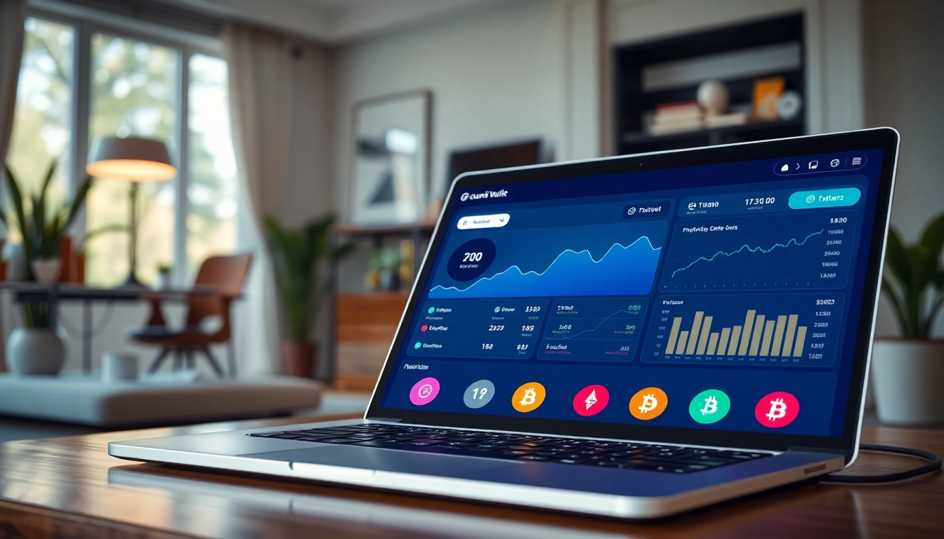 Interactive interface of guarda wallet showing cryptocurrency management tools.