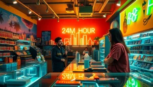 Explore the vibrant atmosphere of a 24 Hour Smoke Shop near me Miami, featuring diverse products and friendly service.