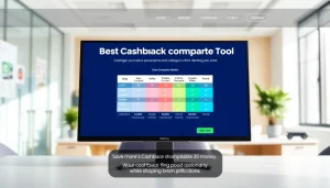 Visual representation of the best cashback comparison tool featuring interactive offers and comparison chart.
