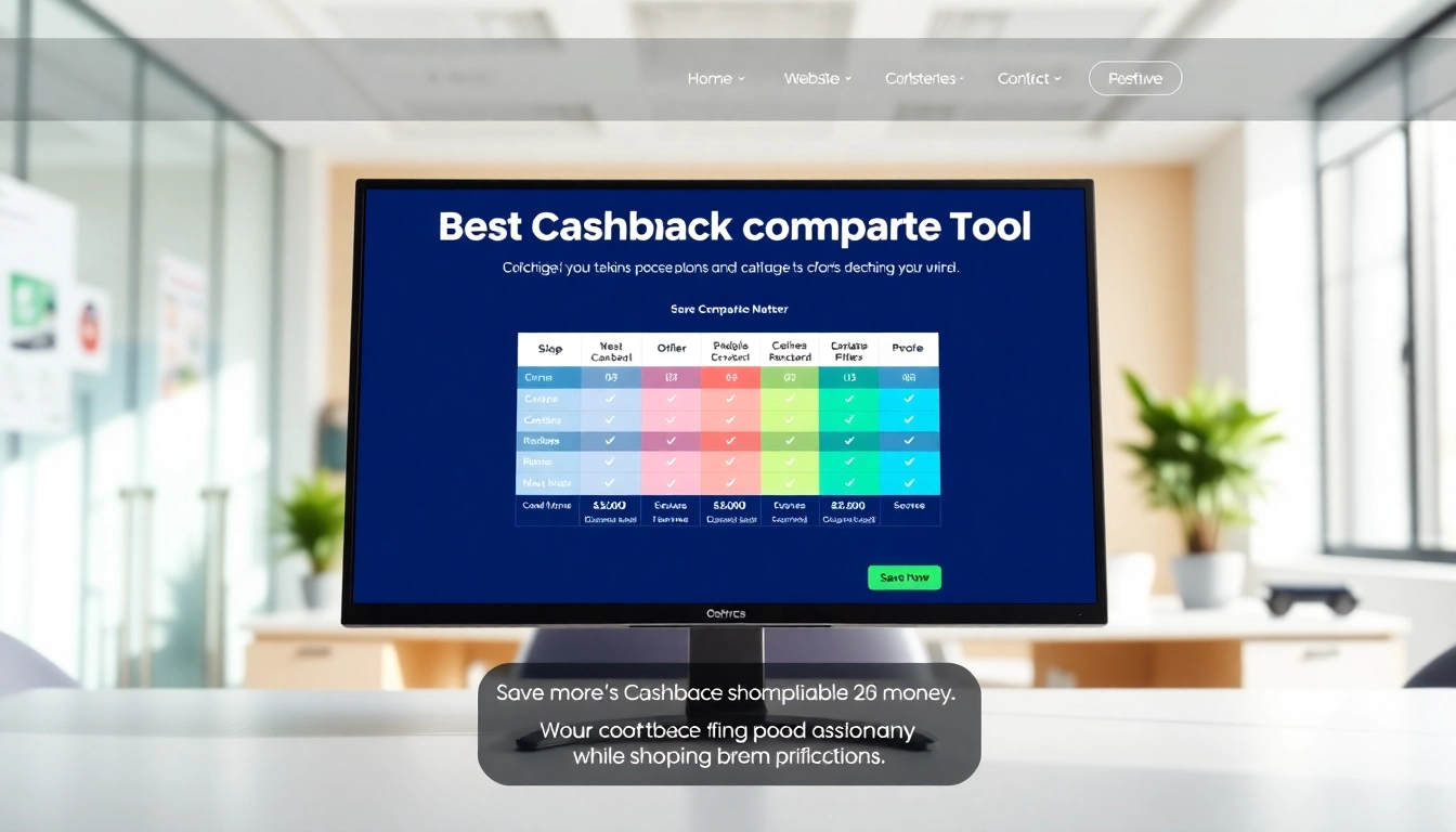 Visual representation of the best cashback comparison tool featuring interactive offers and comparison chart.