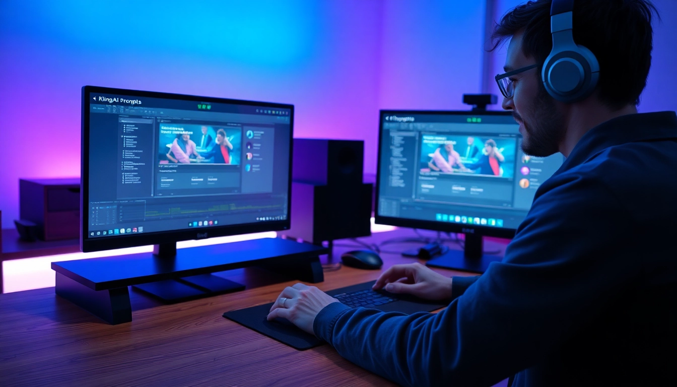 Creating stunning content with KlingAI Prompts in a modern video editing workspace