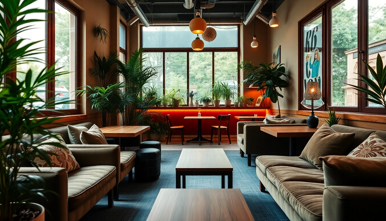 Join the vibrant atmosphere at https://cannabisbcn.com, showcasing a cannabis social club's welcoming interior.