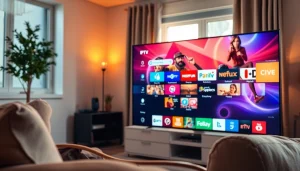 Disfruta de Comprar Listas IPTV en un acogedor salón con TV moderna.
