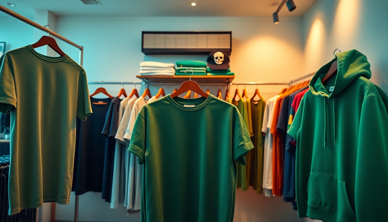 Showcasing diverse apparel items arranged in an inviting store setting.