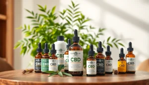 Showcase of CBD UK wellness products in a natural setting highlighting quality.