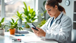 Integrating e-prescription apps with healthcare provider in a modern clinic setting.